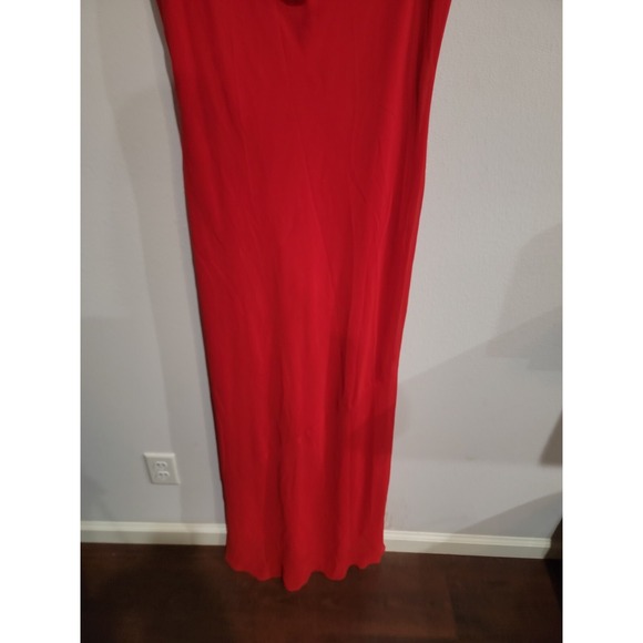 Vintage 90s Red Long Maxi Sleeveless Slip Dress Formal Evening 2XL USA Made - Picture 3 of 10